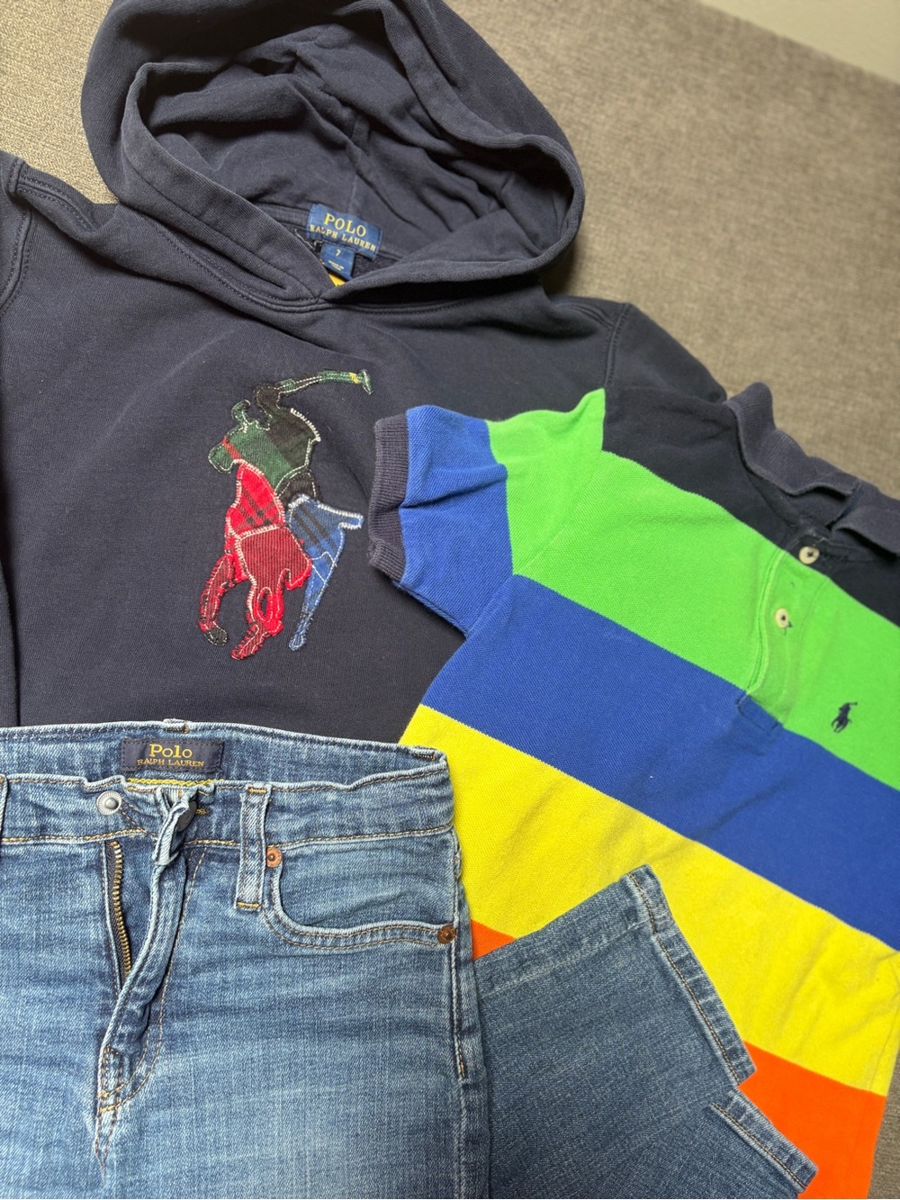 Ralph Lauren Boys Size 7 Outfit Bundle Hoodie Polo Shirt Jeans